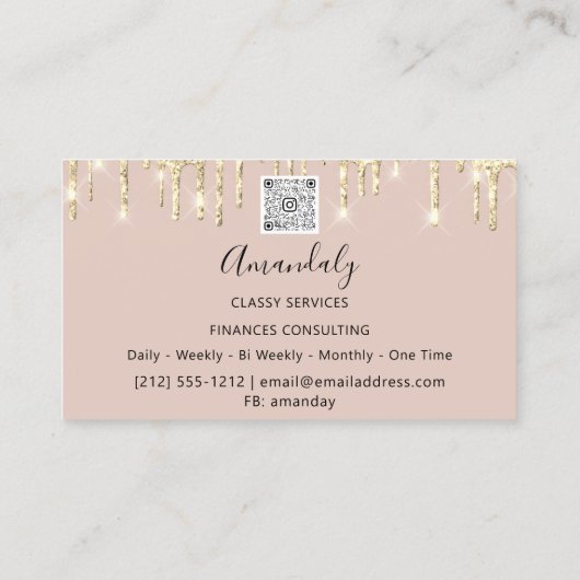 Professional Luxury Gold Royal Marble Pink Blush Visitekaartje (Achterkant)