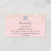 Professional Luxury Gold Royal Marble Pink Drip Visitekaartje (Achterkant)