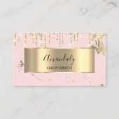 Professional Luxury Gold Royal Marble Pink Drip Visitekaartje (Voorkant)