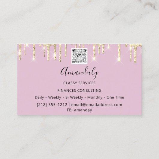 Professional Luxury Gold Royal Marble Pink Lila Visitekaartje (Achterkant)