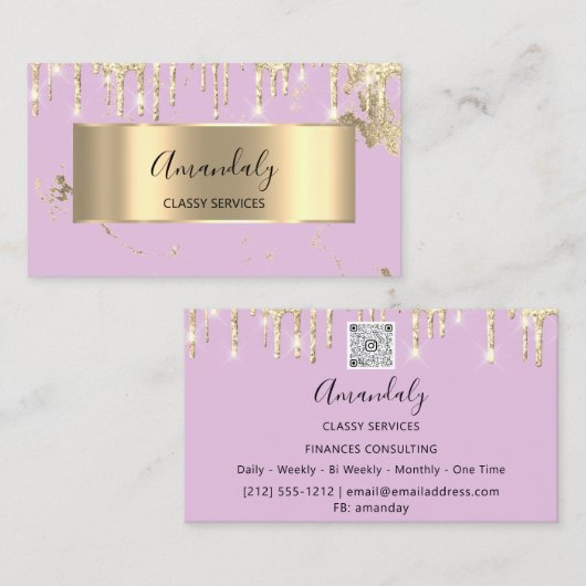 Professional Luxury Gold Royal Marble Pink Pastel Visitekaartje (Voorkant / Achterkant)
