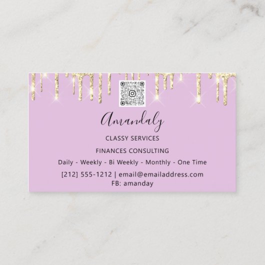 Professional Luxury Gold Royal Marble Pink Pastel Visitekaartje (Achterkant)