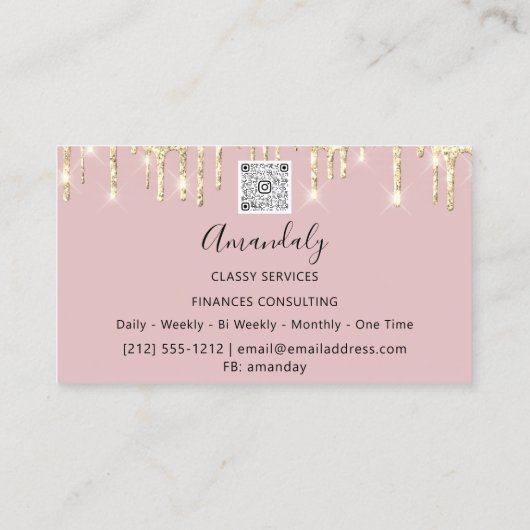 Professional Luxury Gold Royal Marble Pink Rose Visitekaartje (Achterkant)