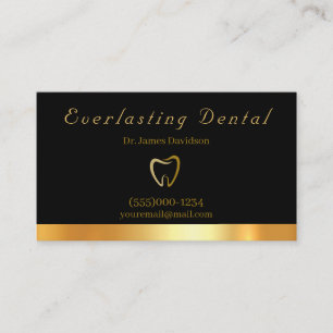 Professional Luxury Gold Tooth Dentist Visitekaartje
