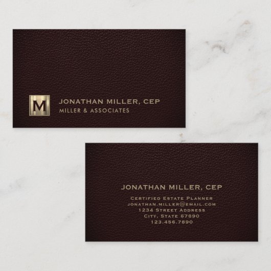 Professional Luxury Initiaal Logo Visitekaartje (Voorkant / Achterkant)