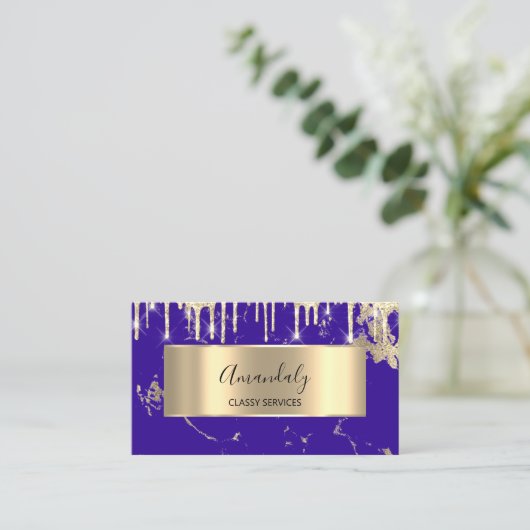 Professional Luxury Royal Marble Royal Blue Visitekaartje (Staand voorkant)