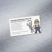 Professional Machining Metal Fabrication Cartoon Magnetisch Visitekaartje (Voorbeeld)