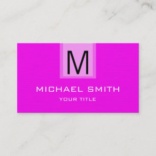 Professional Magenta Solid Color Monogram Visitekaartje