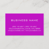 Professional Magenta Solid Color Monogram Visitekaartje (Achterkant)