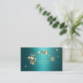 Professional Maid Cleaning House Green Metallic Visitekaartje (Staand voorkant)
