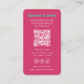 Professional Maid House Cleaning Housekeeping Pink Visitekaartje (Achterkant)