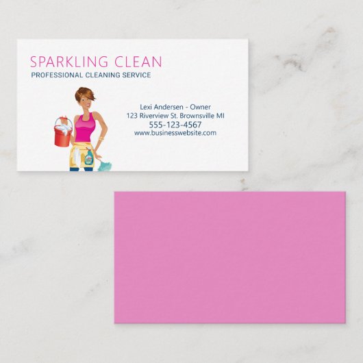 Professional Maid House Cleaning Service Visitekaartje (Voorkant / Achterkant)