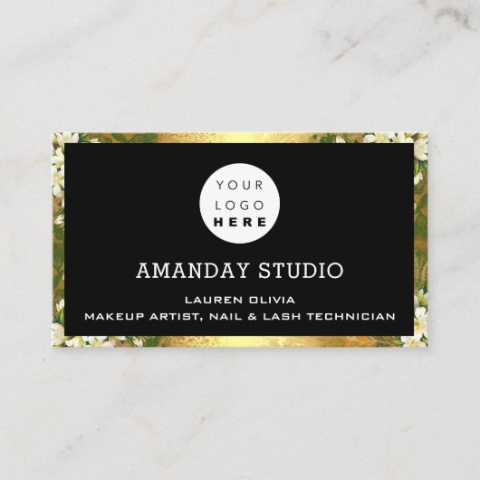 Professional Makeup Appointing Custom Gold Logo Visitekaartje (Voorkant)