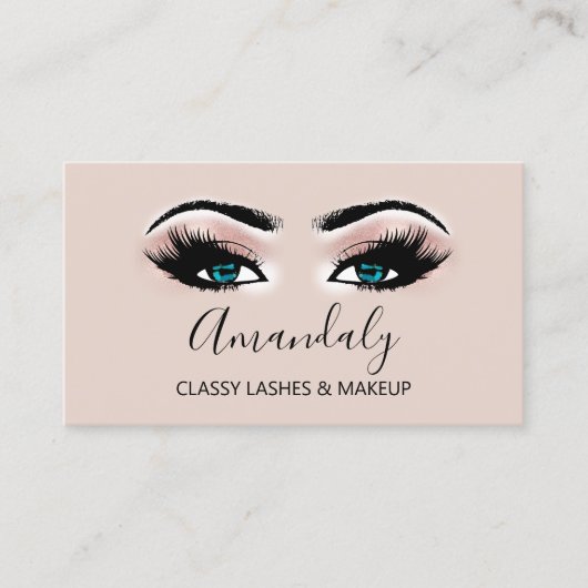 Professional Makeup Artist Blue Eyelash Gold VIP Visitekaartje (Voorkant)