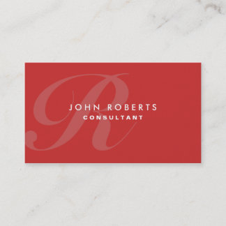 Professional Makeup Artist Elegant Monogram Red Visitekaartje