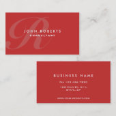 Professional Makeup Artist Elegant Monogram Red Visitekaartje (Voorkant / Achterkant)