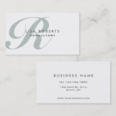 Professional Makeup Artist Elegant Monogram White Visitekaartje (Voorkant / Achterkant)