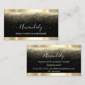 Professional Makeup Artist Event Planner Gold Blac Visitekaartje (Voorkant / Achterkant)