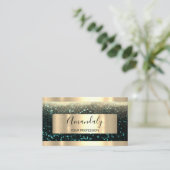 Professional Makeup Artist Event Planner Gold Blau Visitekaartje (Staand voorkant)