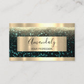 Professional Makeup Artist Event Planner Gold Blau Visitekaartje (Voorkant)