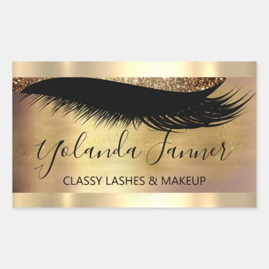 Professional Makeup Artist Eyelash Boutique Rechthoekige Sticker (Voorkant)