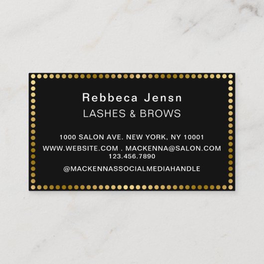 Professional Makeup Artist Eyelash & Brow QR CODE  Visitekaartje (Achterkant)