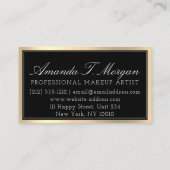 Professional Makeup Artist Eyelash Gold Black Borg Visitekaartje (Achterkant)