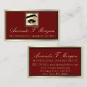 Professional Makeup Artist Eyelash Gold Bourgogne Visitekaartje (Voorkant / Achterkant)