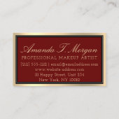 Professional Makeup Artist Eyelash Gold Bourgogne Visitekaartje (Achterkant)