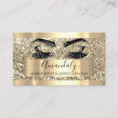 Professional Makeup Artist Eyelash Gold Glitter Visitekaartje (Voorkant)