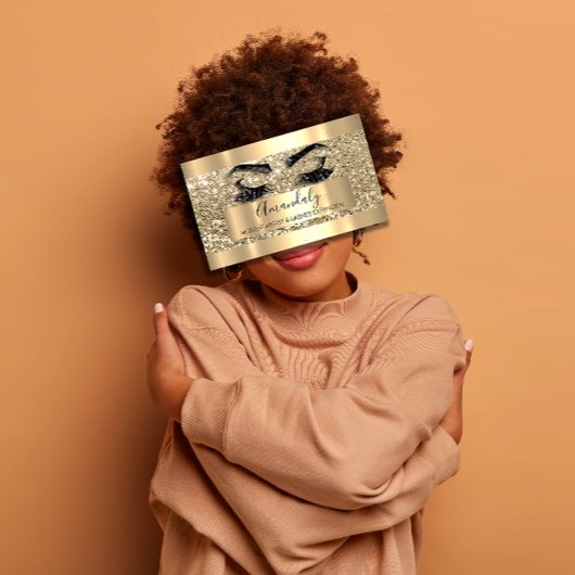 Professional Makeup Artist Eyelash Gold Glitter Visitekaartje