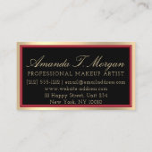 Professional Makeup Artist Eyelash Gold Red Black Visitekaartje (Achterkant)
