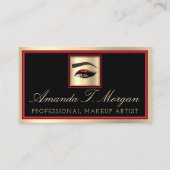 Professional Makeup Artist Eyelash Gold Red Black Visitekaartje (Voorkant)