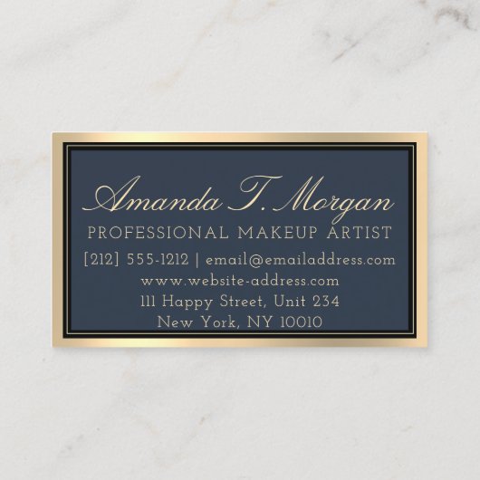 Professional Makeup Artist Eyelash Gold Roky Blue Visitekaartje (Achterkant)