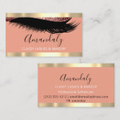 Professional Makeup Artist Eyelash Gold Roos Lijst Visitekaartje (Voorkant / Achterkant)