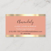 Professional Makeup Artist Eyelash Gold Roos Lijst Visitekaartje (Achterkant)
