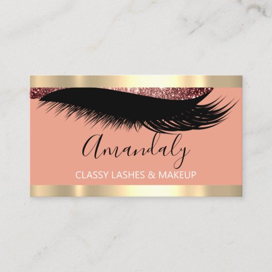 Professional Makeup Artist Eyelash Gold Roos Lijst Visitekaartje (Voorkant)
