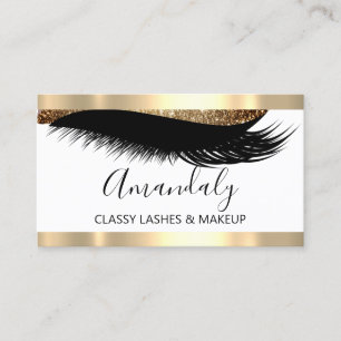 Professional Makeup Artist Eyelash Gold White VIP Visitekaartje
