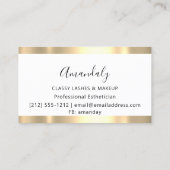 Professional Makeup Artist Eyelash Gold White Visitekaartje (Achterkant)