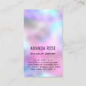 Professional Makeup Artist Eyelash Holographic Visitekaartje (Achterkant)