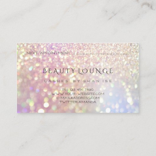 Professional Makeup Artist Eyelash Studio Afsprakenkaartje (Achterkant)