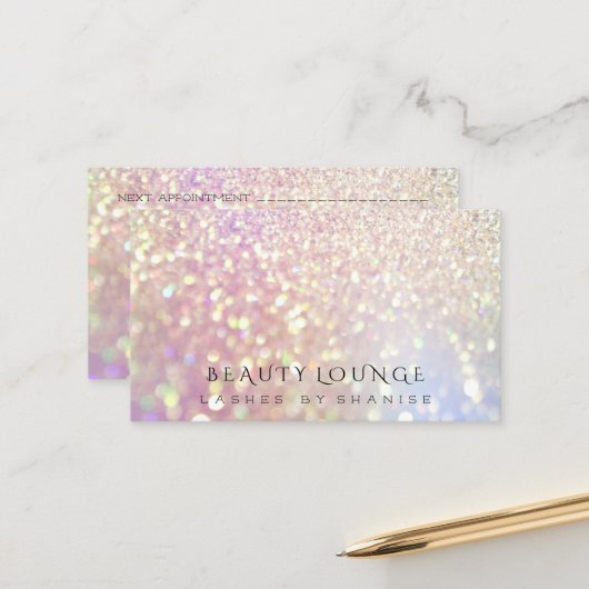 Professional Makeup Artist Eyelash Studio Afsprakenkaartje (Voorkant / Achterkant in situ)