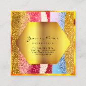 Professional Makeup Artist Eyelash Studio Brow Vierkante Visitekaartje (Achterkant)