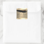 Professional Makeup Artist Eyelash Unieke Sepia Vierkante Sticker (Tas)