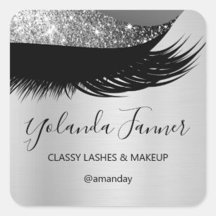 Professional Makeup Artist Eyelash Unieke Silver S Vierkante Sticker