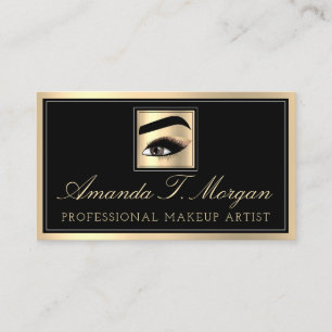 Professional Makeup Artist Eyelashes Gold Black Visitekaartje