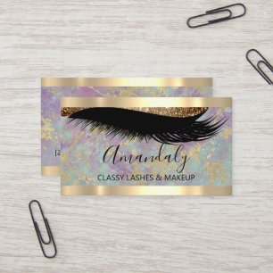 Professional Makeup Artist Eyelashes Gold Paars Visitekaartje