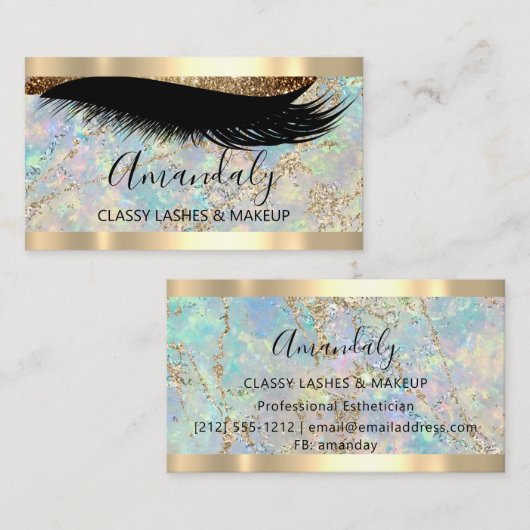 Professional Makeup Artist Eyelashes Holographic Visitekaartje (Voorkant / Achterkant)
