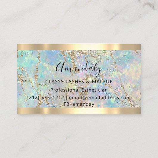 Professional Makeup Artist Eyelashes Holographic Visitekaartje (Achterkant)