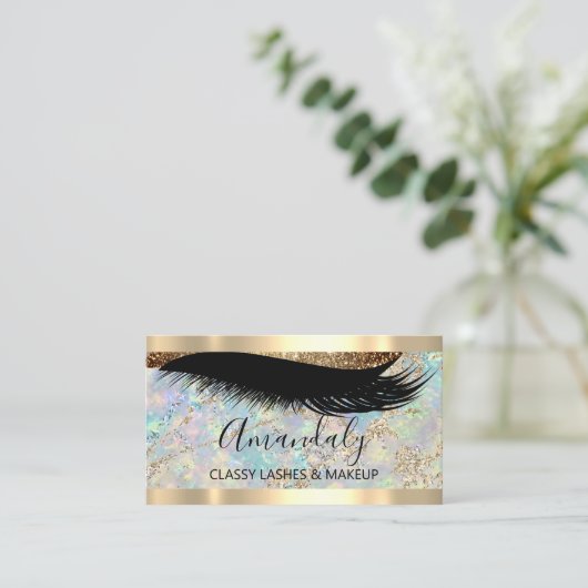 Professional Makeup Artist Eyelashes Holographic Visitekaartje (Staand voorkant)